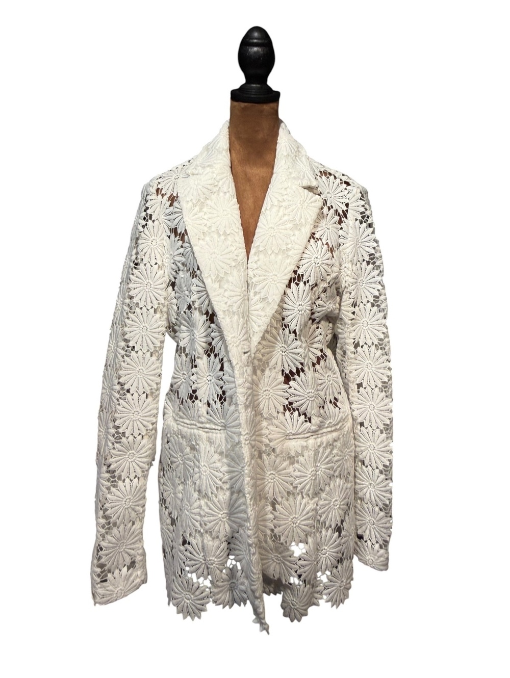 Berek White Floral Lace Blazer Jacket